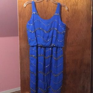 Blue sequins dress